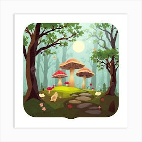 Mushroom Forest 7 Art Print