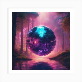 Sphere In The Forest 1 Art Print