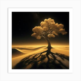 Lone Tree In The Desert 16 Art Print