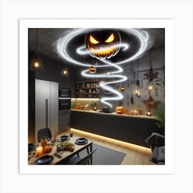 Halloween Pumpkin Ceiling Light Art Print