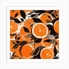 Oranges And Leaves Art Print