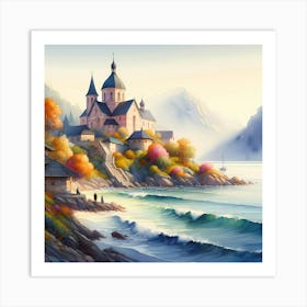 Church On The Shore Art Print