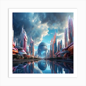 Futuristic City 1 Art Print