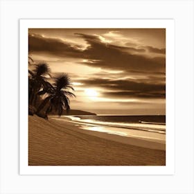 Sunset At The Beach 411 Art Print