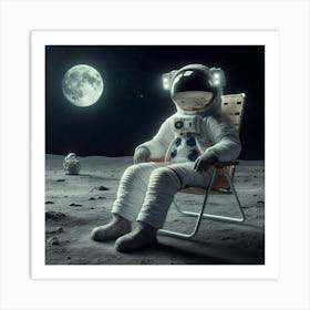 Astronaut On The Moon 10 Art Print