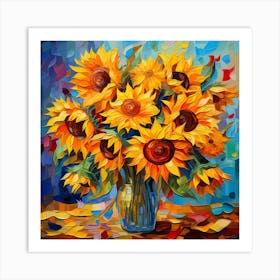 Sunflowers In A Vase Art Print