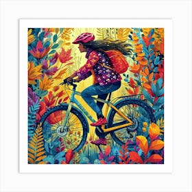 Girl On A Bike Art Print