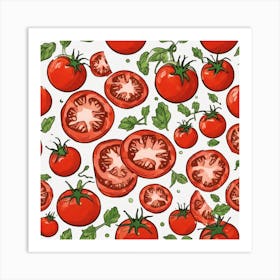 Tomato Seamless Pattern Art Print