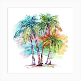 Watercolor Palm Trees 2 Art Print