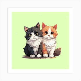 Cute Kittens Animal Wall Art Art Print