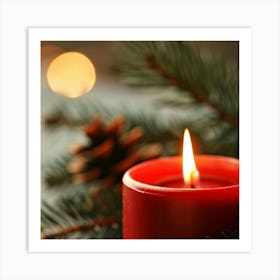 Christmas Candle Art Print