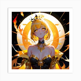 Anime Queen With Golden Hair Art Print