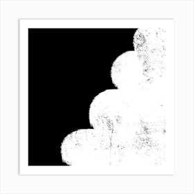 White Clouds On Black Background Art Print