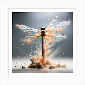 Dragonfly of marble Art Print