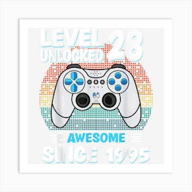 Level 28 Unlocked Awesome Since 1995 28th Birthday Gaming Art Print