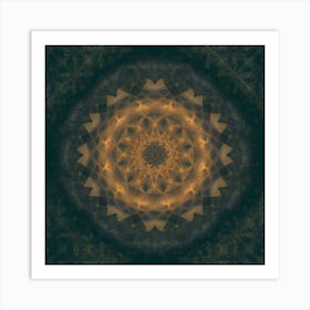 Spectral Bloom Mandala Art Print