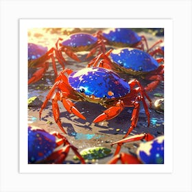 Crabs three Art Print