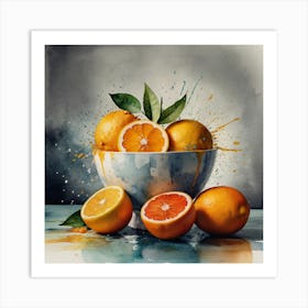 Oranges In A Bowl Art Print