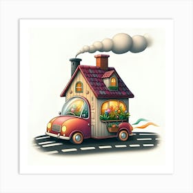 A Image Of A House Design As A Car Art Print