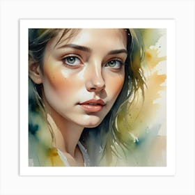 Watercolor Of A Girl 52 Art Print