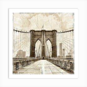 Brooklyn Bridge Canvas Print Art Print