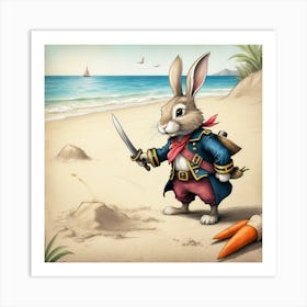 Pirate Bunny 12 Art Print