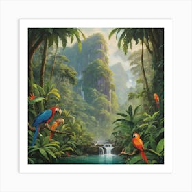 Tropical Paradise paintings art print Art Print