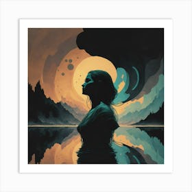 Woman In The Water 3 Art Print
