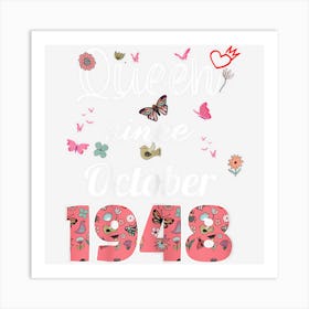 Awesome Since October 1948 Flowers 1948 October Birthday Art Print