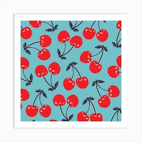 Cherries Square Art Print