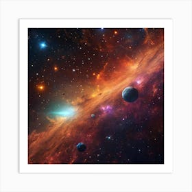 Shining Stars and Galaxy in Space Art Print