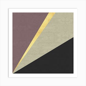 Modern geometry with gold 1 Art Print