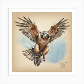 Hawk In Flight 3 Art Print