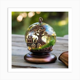 Tree In A Glass Globe Art Print