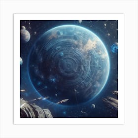 Spaceships And Planets 2 Art Print