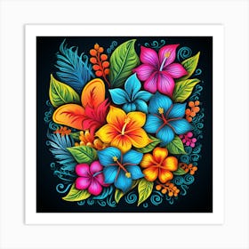 Hawaiian Flowers 1 Art Print