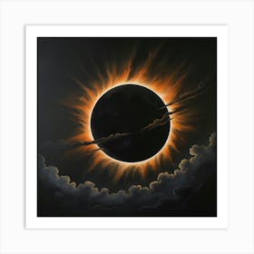 A Pitchblack Solar Eclipse Wall Art Decoration Art Print