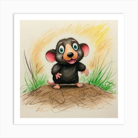 Little Black Mouse Art Print