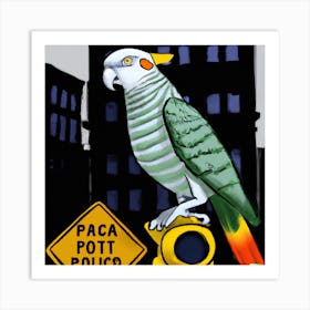Notorious Parrot Police Officer Art Print