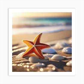Starfish On The Beach 10 Art Print