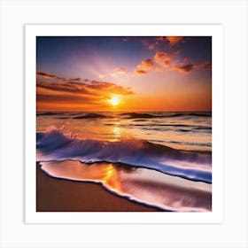 Sunset On The Beach 244 Art Print