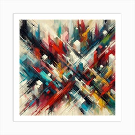 Abstract Chaos 1 Couch Hotel Commercial Art Print