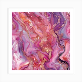 Pink And Purple Abstract Painting 2 Art Print