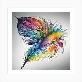 Feather Painting 13 Art Print