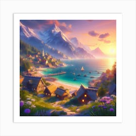 Beachside Village 2 Art Print