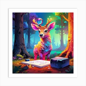 Deer In The Forest 36 Art Print