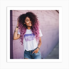 Purple Haired Girl Art Print