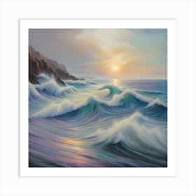 Sunset At The Beach Art Print