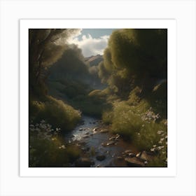 Stream In The Woods 3 Art Print