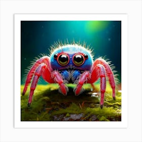 Firefly Anthropomorphic, Cute, Spider, Water Spider, Highly Detailed, Whimsical, Adorable, Fantasy, Art Print